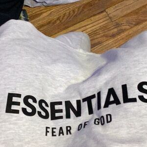 Fear of God Essentials Light Gray Hoodie